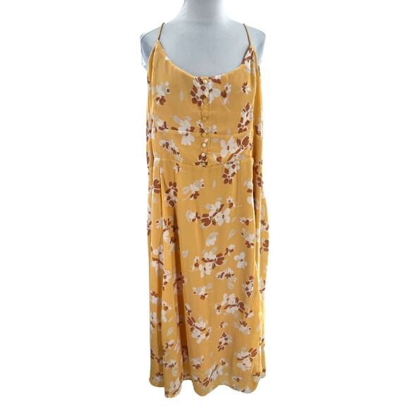 Abercrombie & Fitch tie shoulder midi dress floral sz XXL - Picture 3 of 7